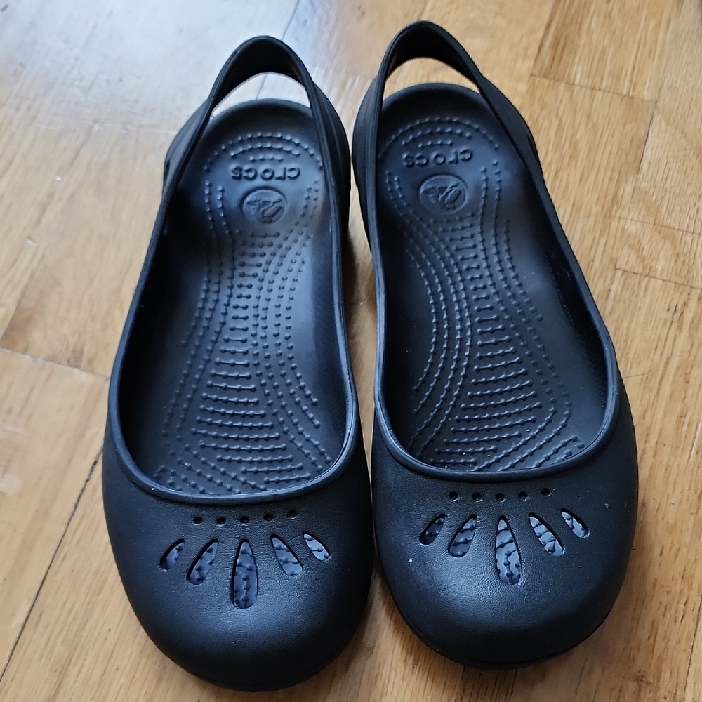 Black Crocs Slingback Flats